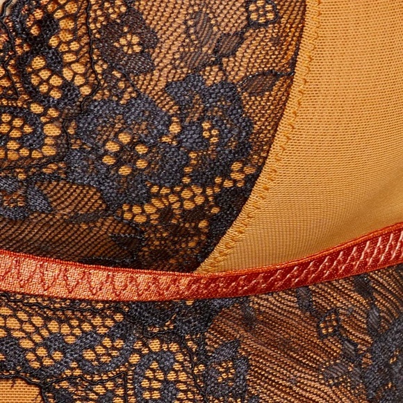 Free People NEW Leo Lace Bralette Black & Ginger - Picture 6 of 14